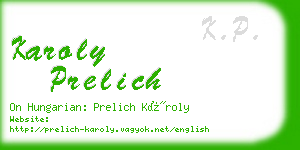 karoly prelich business card